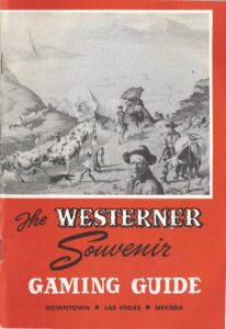 Westerner 1954 Gaming Guide Page 1, wagon train and cowboys.